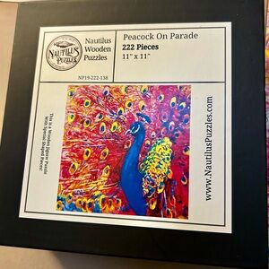 Nautilus Peacock On Parade Puzzle - Blue, Red, Yellow